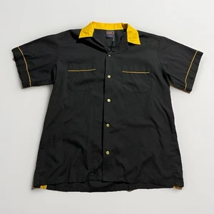 Vintage 80s 90 HILTON Bowling Shirt Size Large Made In USA Rockabilly Button Up  - Picture 1 of 9