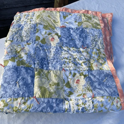 Handmade baby or lap blanket . Patchwork quilted - Image 1 of 4