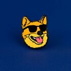 SHIBA INU Enamel Metal Pin Badge: dog doge sunglasses don't give a heck fun gift