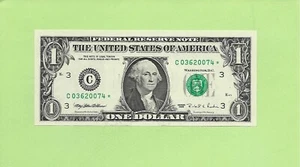 1995* ..UNCIRC $1 C 0362 0074 * .... 1995 $1 C-* BILLETE ESTRELLA FRN - Imagen 1 de 2
