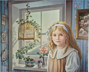 Litografía firmada a mano Songbird 1990 por Pati Bannister #44/485 con certificado de autenticidad - Imagen 1 de 10