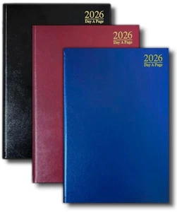 2026 A4 Day A Page Appointment Casebound Diary Hardback Cover Personal Organiser - Picture 1 of 21