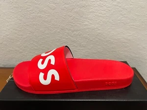 HUGO BOSS Sean Herren Pantoletten Hausschuhe Sandalen Pool Strand Schuhe rot - Bild 1 von 5