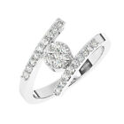 100% Natural Round Cut Diamonds Half Eternity Ring in 18K White Gold