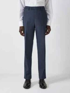 John Lewis Suit Trousers 40 Short Blue Wool Hopsack Super Smart BNWOT RRP£90 - Picture 1 of 22