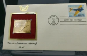 Classic American Aircraft-First Day Issue 1997 22K Gold Stamp Replica 32 cent - Picture 1 of 6