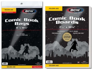 50 Pack BCW Golden Age Comic Book Bags (Thick) And Boards Acid Free - Picture 1 of 1