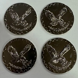 Lowrider Wire Wheel Knockoff Metal Chips Chrome Eagle Emblems set of 4 - Picture 1 of 2