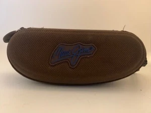 Officially-Licensed Brown MAUI JIM Case for Sunglasses w/ Zipper Closure & Clasp - Picture 1 of 7
