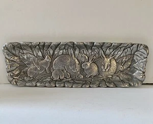 Arthur Court Bunny Rabbit Easter Cast Aluminum Serving Tray 18” X 5.75” 1990 - Picture 1 of 4