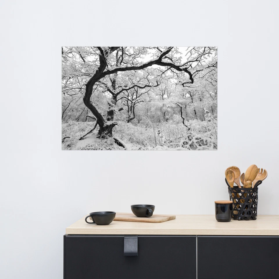 Winter forest landscape poster Wall art Home decor Sizes 12x18in 20x30in 24x36in - Image 1 of 1