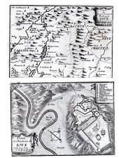 Plan Château de Joux & La Cluse-et-Mijoux carte autorstwa Tassin 1645 DARMOWA WYSYŁKA