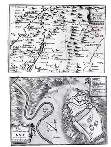 Plan of Château de Joux & La Cluse-et-Mijoux carte by Tassin 1645 FREEPOST - Picture 1 of 3