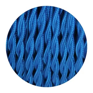Vintage 2 core Twisted Italian Braided Cable, Electrical Fabric Flexible Lamp UK - Picture 1 of 8