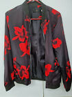  Jacket black with flowers size L red flower