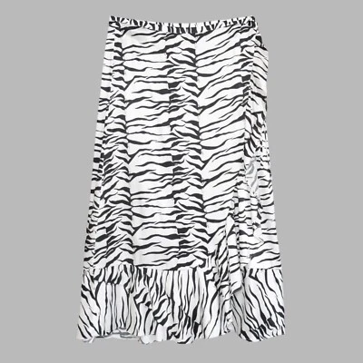 Rixo Gracie Satin Viscose Tiger Animal Print Wrap Skirt | L | UK 12-14 | New - Image 1 of 4