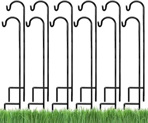 12 Pack Black Shepherds Hook 35 Inch Metal Plan Hangers Hanging Bird Feeder Pole - Picture 1 of 10