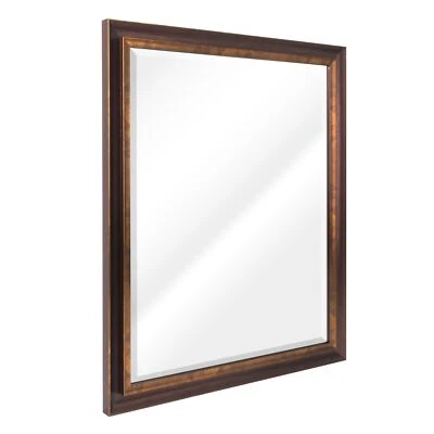 Bronze Copper Oilrubbed Framed Beveled Wall Mounted Vanity Mirror Decorative Mir - Image 1 of 3