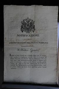 REGNO DI SARDEGNA - NOTIFICAZIONE AMMINISTRAZIONE DEL DEBITO PUBBLICO 24/07/1828 - Imagen 1 de 1