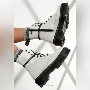 Free People Dr. Martens Jaydon Lace Up Platform Boots White SZ 7 - Picture 1 of 12