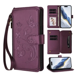 Zipper Magnetic Leather Multi Card Slot Wallet Shockproof Cover For Various Case - Picture 1 of 32