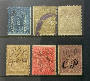 VICTORIA: SELECTION OF STAMP DUTY FISCALS IN BETTER COND THAN MOST offered.;’ - Picture 1 of 1