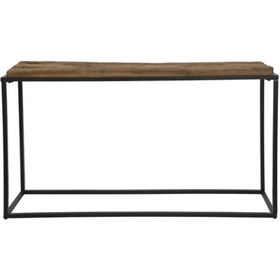 Uttermost 25156 Holston Console Table Satin Black and Natural Reclaimed Wood - Image 1 of 4
