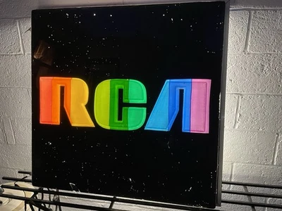 Placa de publicidade iluminada vintage RCA face única somente retirada - Imagem 1 de 3