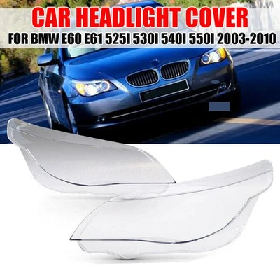 Front Headlight Cover Lens For BMW E60 E61 525i 530i 540i 550i 2003-10 Headlamp Foto 1 de 4