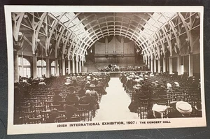 vtg postcard RPPC Irish International Exhibition 1907 Concert Hall - Picture 1 of 2