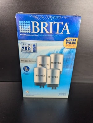 Brita On-Tap Faucet Water Filter Replacements Chrome 4 Count Filteration System  - Image 1 of 4