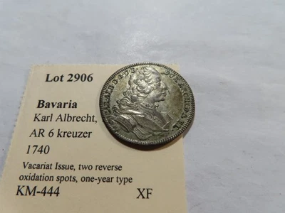 K115 Germany Bavaria 1740 6 Kreuzer XF - Image 1 of 2