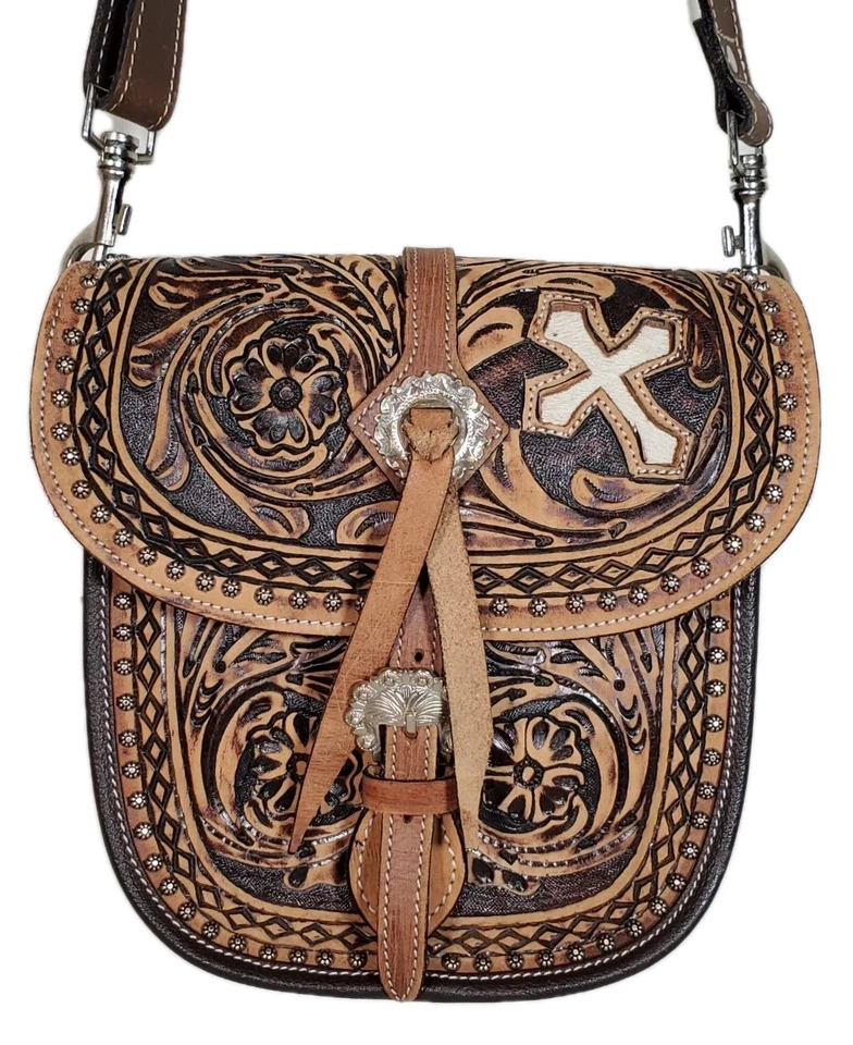 Bolso Cartera Blazin RoXX Cora Tostado Tooled Oculto Sillín N7514208 Nuevo Foto 1 de 4