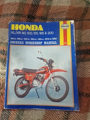 HONDA XL XR 80 100 125 185 y 200 1978 a 1980 MANUAL DE REPARACIÓN DE SERVICIO POR HAYNES Foto 1 de 3