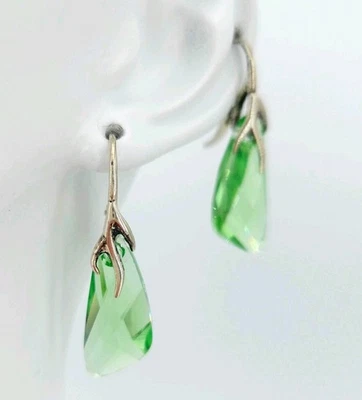 Ohrringe Grün Handarbeit swarovski Elemente tropfen 925 Silber NEU Damen Schmuck - Bild 1 von 4