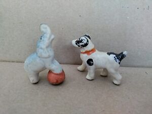 Vintage Ceramic Cake Topper Dog And Circus Elephant Birthday Party Ornaments 