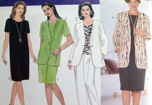 Uncut Butterick 5434 Sew Pattern T-Shirt Dress Pants Jacket Plus Size 28W-32W - Picture 1 of 5