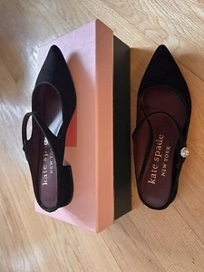 Kate Spade Black Suede Women's Slip-on Mules "Meg" Size 6.5 NIB - Picture 1 of 8