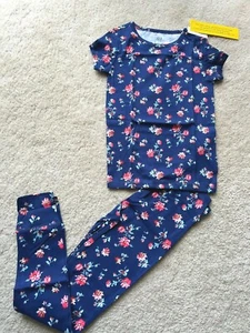 NWT NEW GAP Kids girls 100% cotton PJ set short sleeves SNUG FIT size 8 floral - Picture 1 of 5