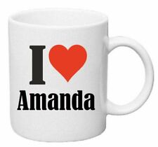 Kaffeetasse I Love Amanda Keramik Höhe 9,5cm in Weiß