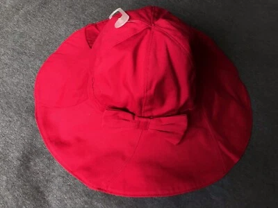 GAP babyGap NWT Red Bow Canvas Sun Hat Dress Hat -- size 12-24 months  - Image 1 of 2
