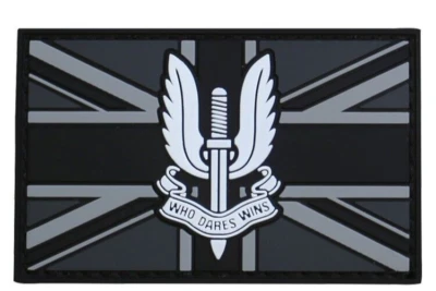 SAS 3D Rubber Patch Union Jack Who Dares Wins Morale Badge British Army Regiment - Image 1 of 2