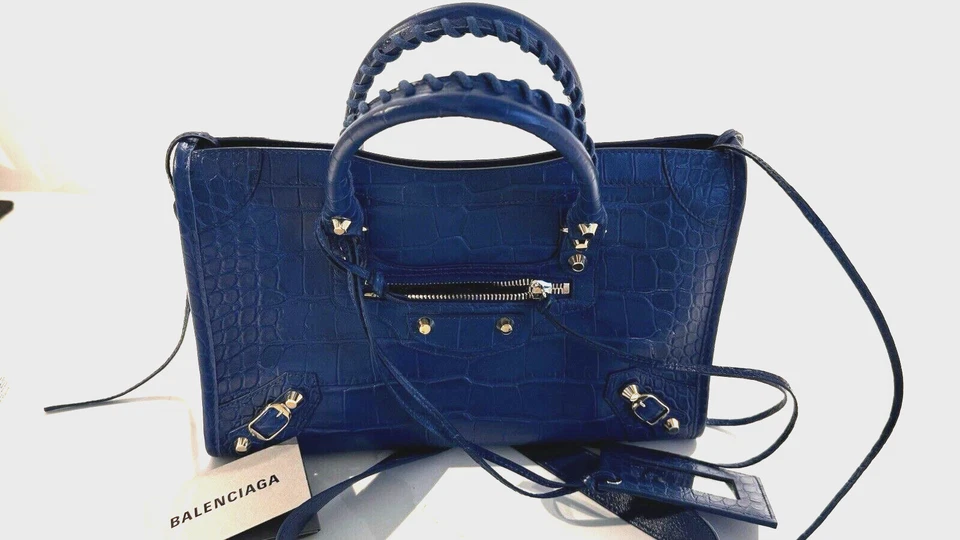 Bolso Balenciaga Cocodrilo Azul Marino Ciudad - 95% Nuevo (100% Auténtico con recibo) Foto 1 de 4