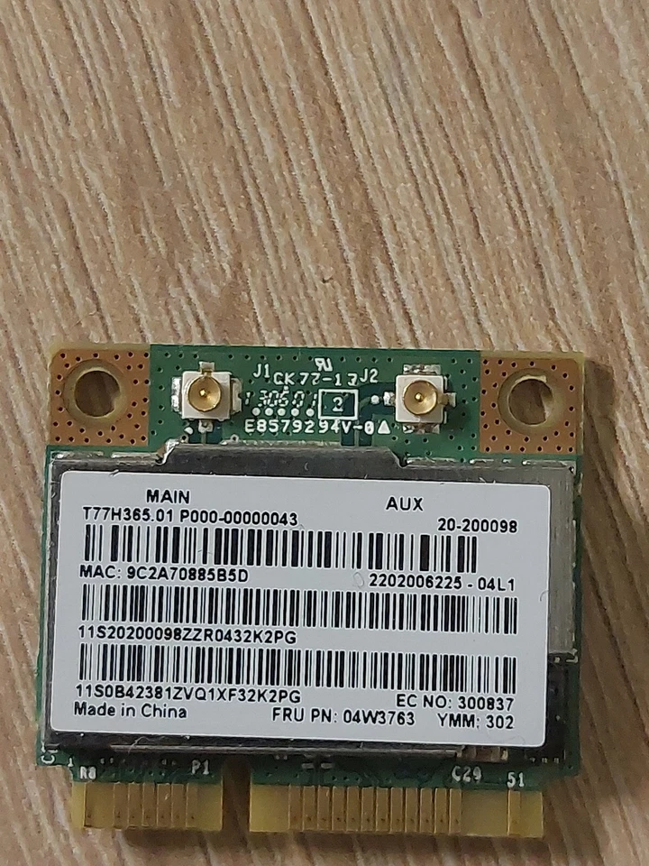 BCM943228HMB Dual-Band 300Mbps Mini PCI-E Netzwerkkarte für Lenovo 04W3763  - Bild 1 von 1