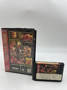 WWF Raw (Sega Genesis, 1994) W/ Case No Manual Tested Working Authentic - Picture 1 of 7