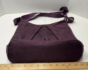 Bagalini Purse Purple With Orange Interior Multiple Pockets Buckle Accent - Picture 1 of 24