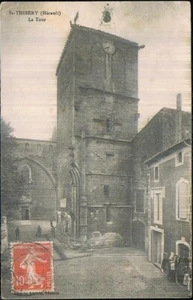 THIBÉRY 34 Tour animée CPA écrite à Mlle Marthe Chevallier 34 Puisserguier 1912 - Imagen 1 de 2