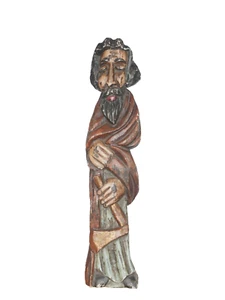 antique wooden polychrome of saint with axe, probably st. Mathias - Picture 1 of 11