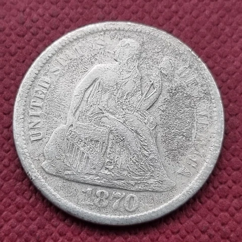 1870 S Seated Liberty Dime 10c Better Garde VF Details #51234 Cover