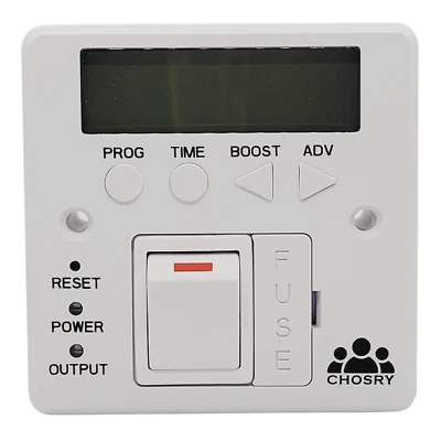 CHOSRY Programmable Fused Spur Timer Switch for Towel Rails, Heating & Lighting - Image 1 of 4